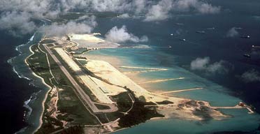 Diego Garcia island in the Indian Ocean