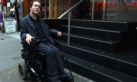 Nick Bishop at the bottom of the steps outside the restaurant Kiasu in London