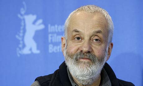 British director Mike Leigh poses during a photo call of his movie 'Happy-Go-Lucky' at the International Film Festival Berlinale in Berlin, Germany