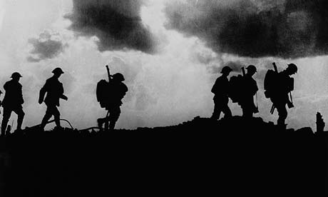 First World War Trenches Pictures. GMT. British troops march