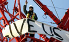 Crane protest