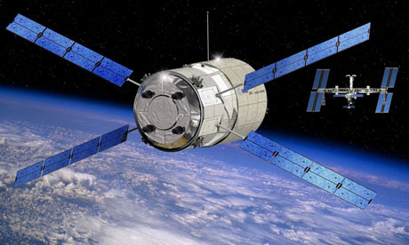 An artist's impression released by European Space Agency (ESA) shows the Automated Transfer Vehicle (ATV) approaching the International Space Station (ISS)