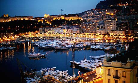 Luxury yachts moored in the harbour in Monte Carlo Monaco