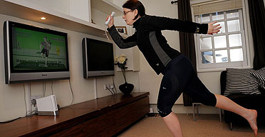 Karen Widdowson tries out Wii Fit