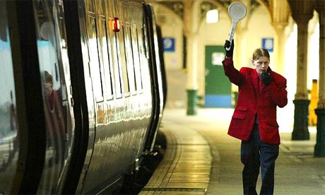 A train departs Edinburgh's Waverley station