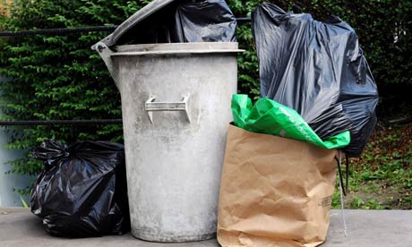 Black bin bags and rubbish