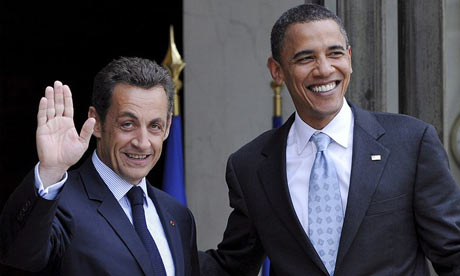 nicolas sarkozy obama. Nicolas Sarkozy and Barack