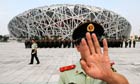 Chinese policeman outside the Olympic Stadium
