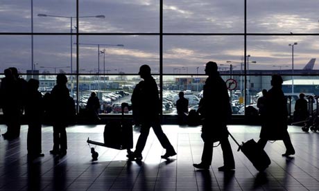 Passengers at Luton airport