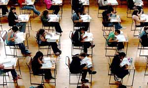 School exams in progress
