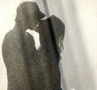A couple kiss in Budapest