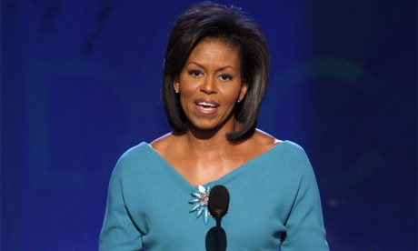 Michelle Obama speaks at the Democratic national convention in Denver
