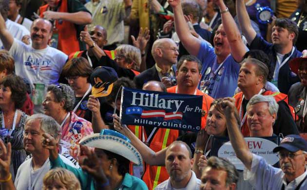 Democratic convention, hillary clinton supporters