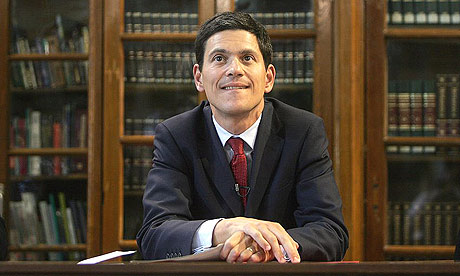 David Miliband listens during a meeting with students at the National University Kyiv-Mohyla Academy, in Kiev.