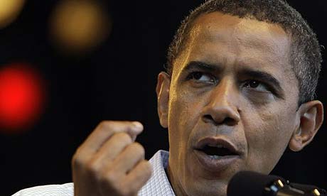 Barack Obama speaks at a rally in Milwaukee
