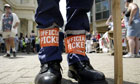  An official picket at a protest outside Brighton Town Hall in 2002