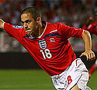 Joe Cole celebrates scoring for England against Andorra