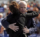 John McCain and Sarah Palin at a rally in Fairfax, Virginia