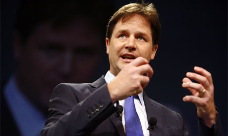 Nick Clegg speaking at Lib Dem conference 2008