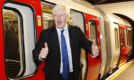 London Underground Tube Train. London mayor Boris Johnson
