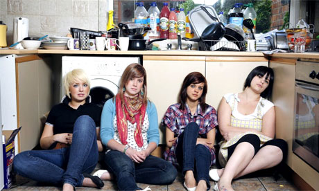 Four students who share a house in Lincoln