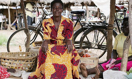 Women selling tomatoes at Katine market