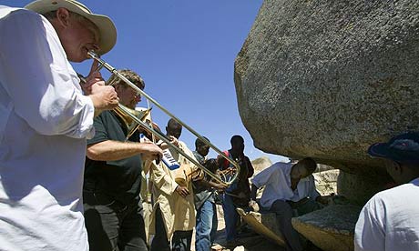 Musicians and Rock Gongs at a music project in Uganda