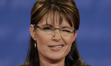 Sarah Palin, winking 