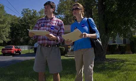 Tony and Karen Russell canvass for Obama