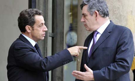 Nicolas Sarkozy and Gordon Brown Photograph Gerard Cerles Getty