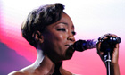 Estelle singing at the Mobo awards