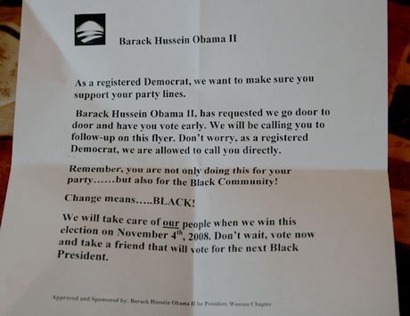 Fake Obama flyer