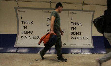 Underground poster referring to CCTV cameras