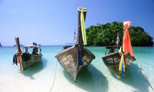 Three boats in Krabi, Thailand