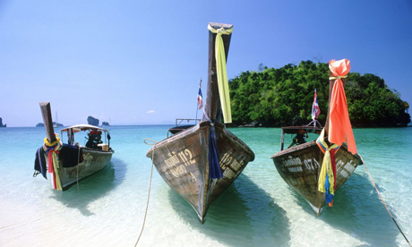 Three boats in Krabi, Thailand