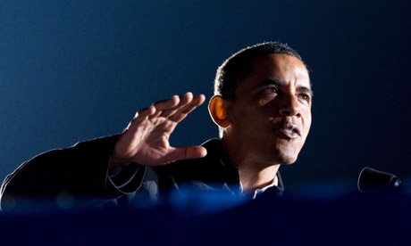 US Senator and Democratic Presidential nominee Barack Obama speaks to supporters during a rally in Manassas, Virginia