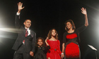 Barack Obama celebrates his election victory with his family