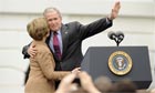 President Bush after speaking to White House staff members 