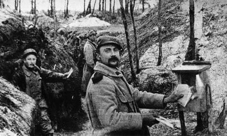 A first world war mailbox Posting a letter in the trenches.