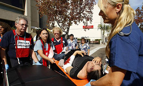 simulated earthquake, california