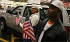 General Motors employees at a rally in support of the US automotive industry