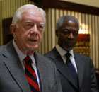 Jimmy Carter, Kofi Annan and Graca Machel in Johannesburg