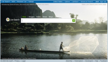 Screenshot of Microsoft Live Search