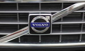 A Volvo logo on a car