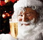 Santa with wine champagne