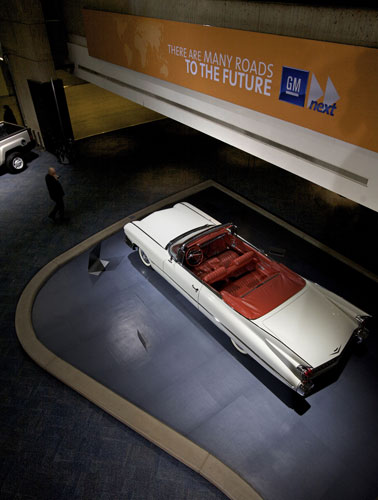 Gallery US car industry : A 1959 Cadillac on display in the GM Headquarters building in Detroit 