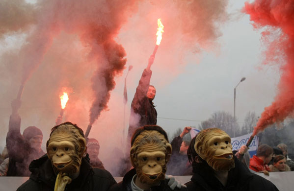 Gallery 24 hours in pictures: Members of pro-Kremlin youth movemen