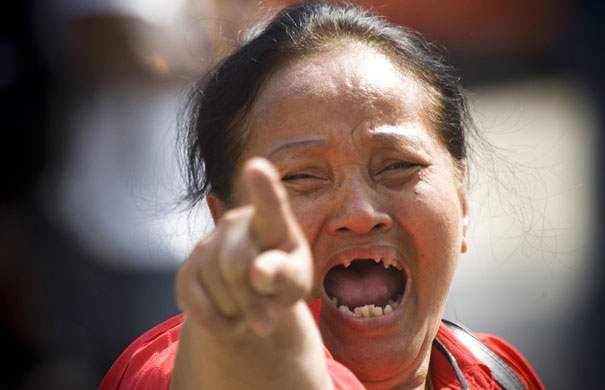 Thailand: A pro Thaksin Shinawatra supporter outside thai parliament