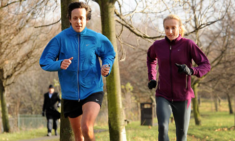 Patrick Barkham and Paula Radcliffe in Regent's Park