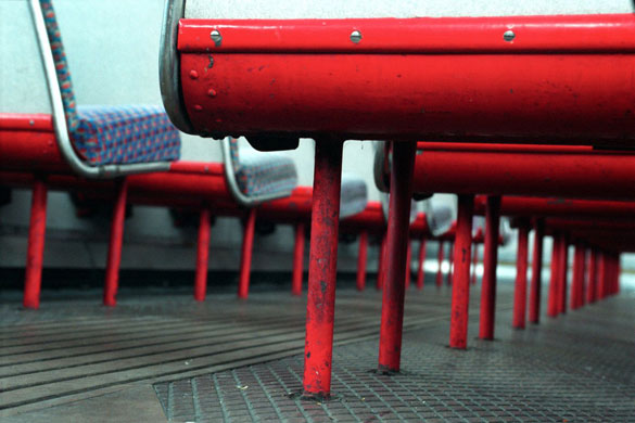 Gallery Routemaster: Seats on the upper deck of a Routemaster bus